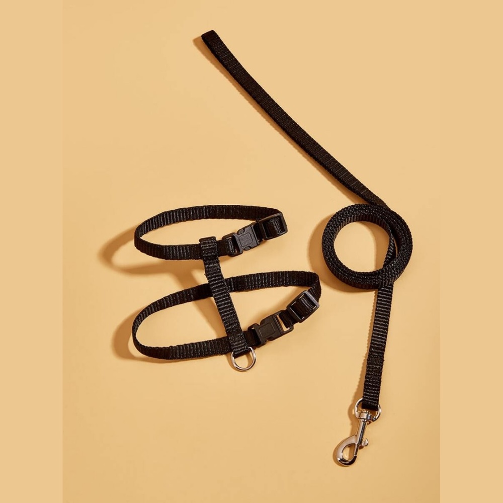 Black Pet Harness Leash